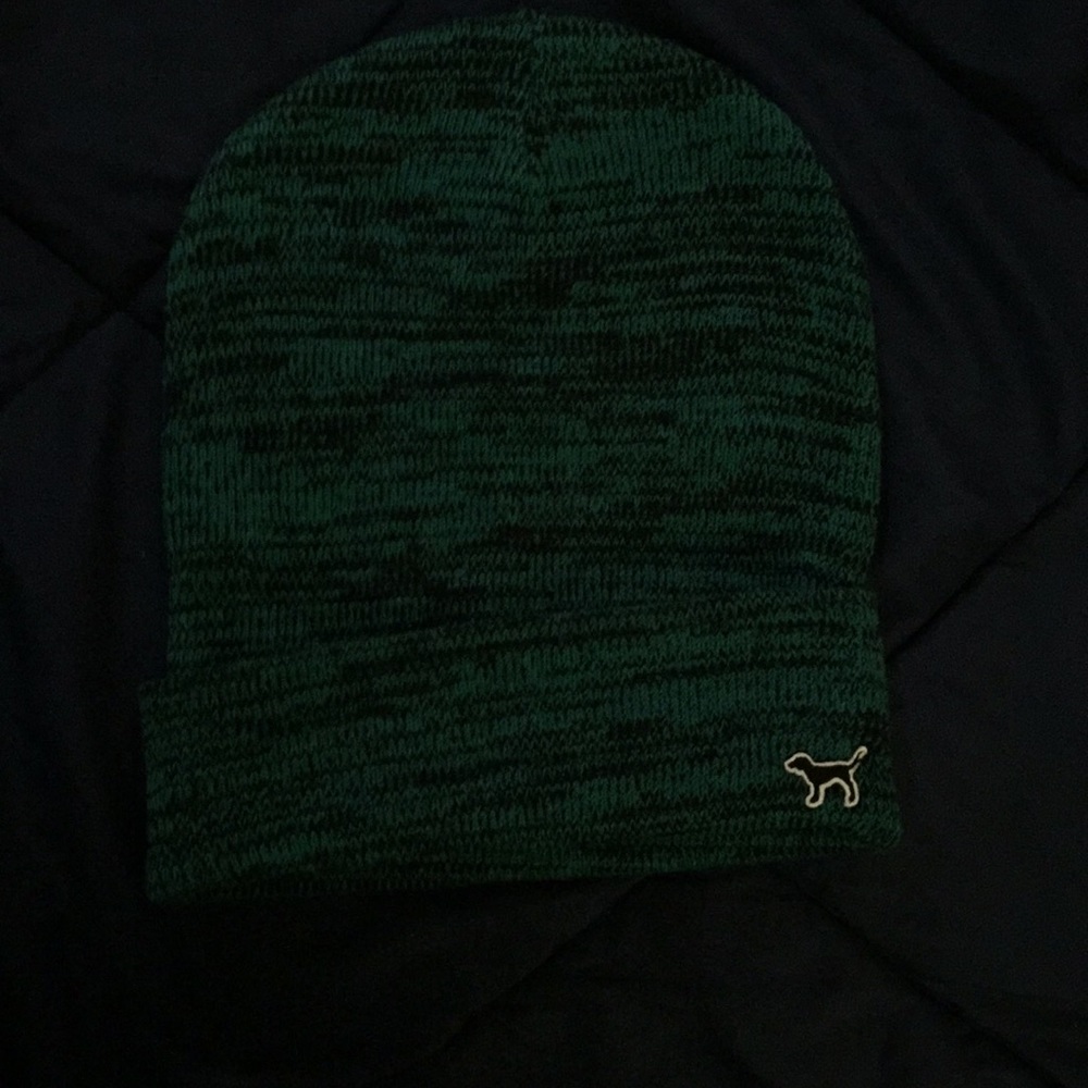 Green and black beanie